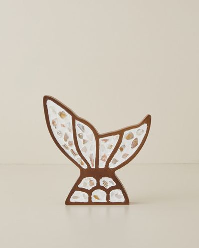 Wing Mdf Dekoratif Obje 28x18 cm Beyaz-Kahverengi