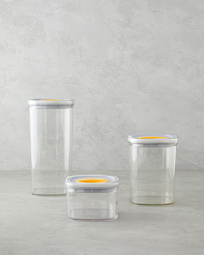 Adly Plastik 3 Parça Saklama Kabı 700 ml – 1,4 L – 2 L Yeşil-Krem