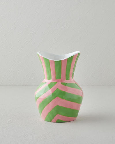 Alda Seramik Vazo 22 cm Yeşil-Bej