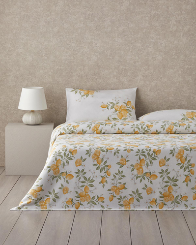 Amalfi Breeze Baskılı Tek Kişilik Pike Takımı 150x220 cm Sarı
