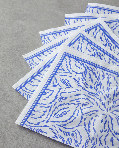 Aqualis 20li Kağıt Peçete 33x33 cm Mavi-Beyaz