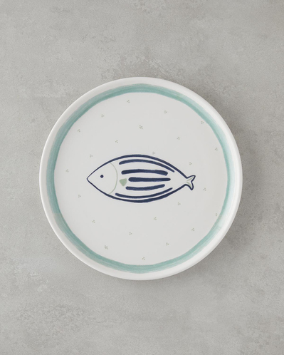 Aqualuna Seramik Servis Tabağı 26 cm Mavi-yeşil