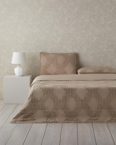 Axis Kesmeli Çift Kişilik Yatak Örtüsü Takımı 200x220 cm Bej