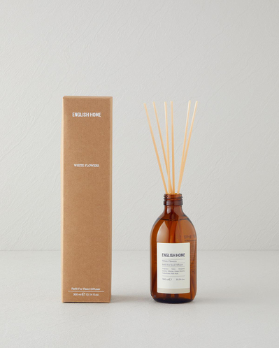 Beyaz Çiçekler Çubuklu Oda Kokusu Refill 300 ml - Yeniden Doldurulabilir
