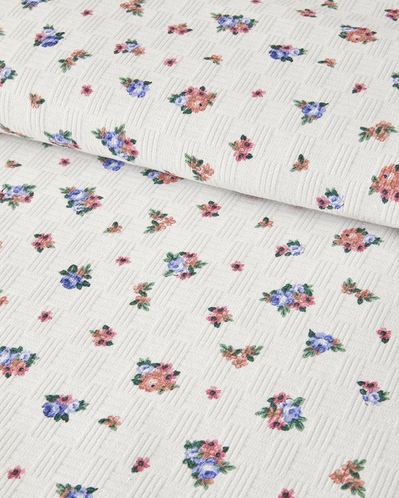 Blossom Breeze Çift Kişilik Pike Mavi-Turuncu