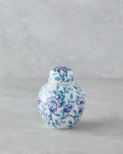 Blue Blanc Porselen Küp 19 cm Mavi-Beyaz