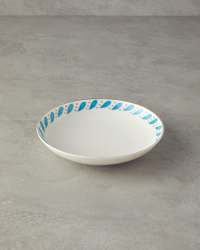 Blue Carny Bone Porselen Çukur Tabak 20 cm Mavi
