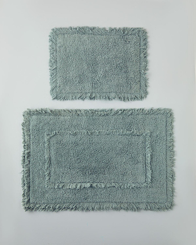 Bona Pamuklu Banyo Paspası Seti 60x90 + 40x60 cm Koyu Yeşil
