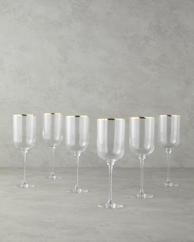 Bridgette Cam 6lı Kadeh 350 ml Gold