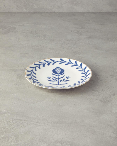Carnival Tulip Bone Porselen Pasta Tabağı 20 cm Lacivert-Beyaz