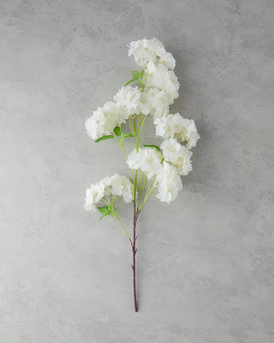 Cherry Branch Tek Dal Yapay Çiçek Beyaz