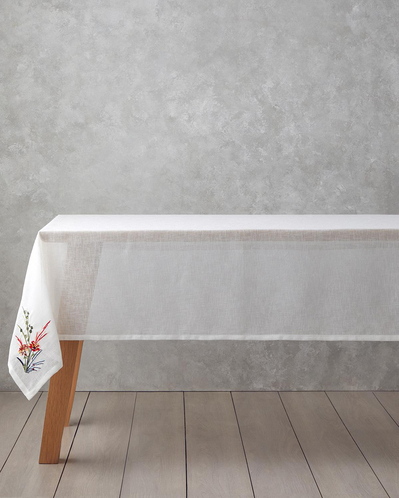 Chimera Polyester Masa Örtüsü 150x200 cm Beyaz - Kırmızı