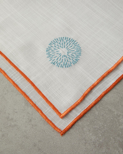 Arzu Sabancı Splash Polyester 2li Misafir Peçetesi Krem-Turuncu