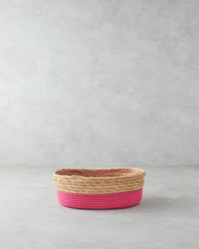 Colorful Lines Kağıt İp Sepet Pembe