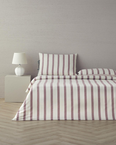 Cool Stripe İpliği Boyalı Çift Kişilik Nevresim Takımı Bordo-Yeşil