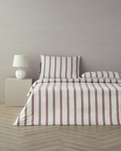 Cool Stripe İpliği Boyalı King Size Nevresim Takımı Bordo-Yeşil