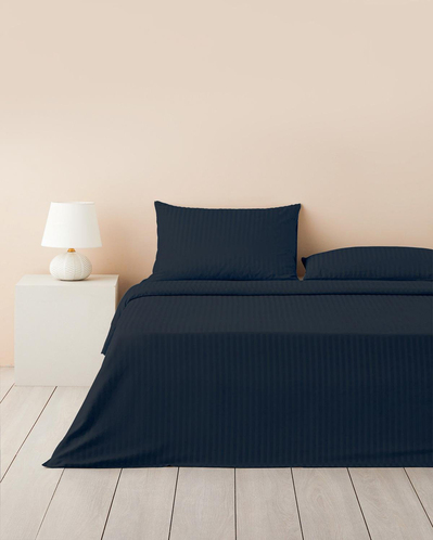 Crystal İpeksi Twill King Size Nevresim Takımı Gece Mavisi