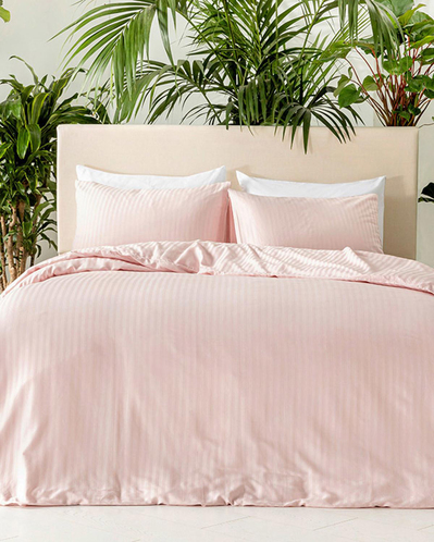 Crystal İpeksi Twill King Size Nevresim Takımı Pembe