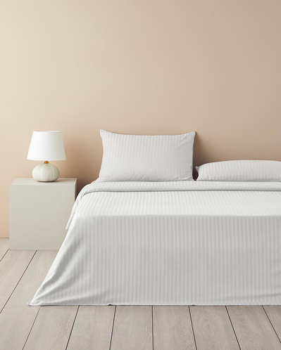 Crystal İpeksi Twill King Size Nevresim Takımı Beyaz