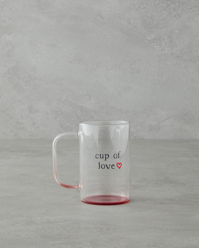 Cup Of Love Cam Kupa 270 ml Kırmızı