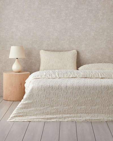 Dainty Bloom Kesmeli Tek Kişilik Yatak Örtüsü Takımı 160x220 cm Sarı