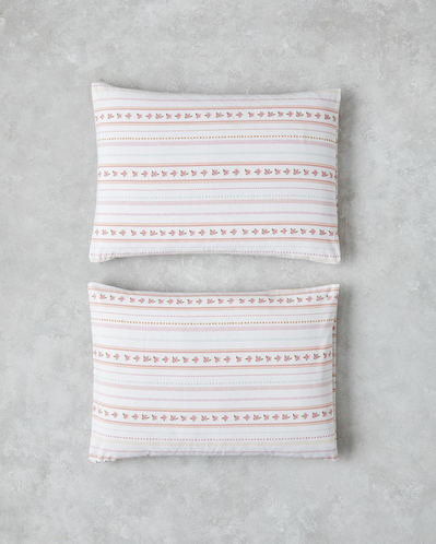 Daisy Stripes Kolay Ütülenir 2li Yastık Kılıfı 50x70 cm Pembe