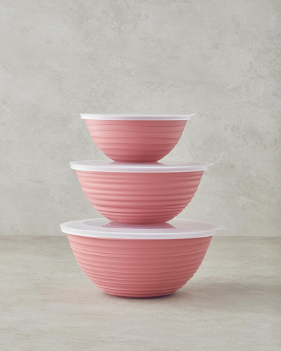 Deanna Plastik 3 Parça Saklama Kabı 1-2-3 Lt Pembe