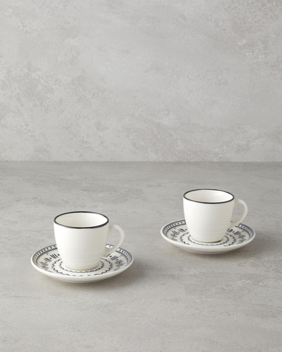 Deco Bone Porselen 4 Parça 2 Kişilik Kahve Fincan Takımı 90 ml Siyah