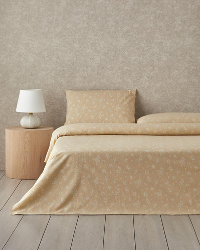 Dewy Blossom Kolay Ütülenir Çift Kişilik Nevresim Takımı 200x220 cm Sarı