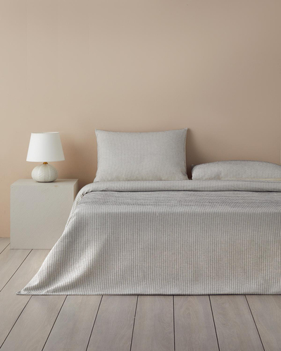Dotted Waffle Çift Taraflı İpliği Boyalı King Size Nevresim Takımı Siyah