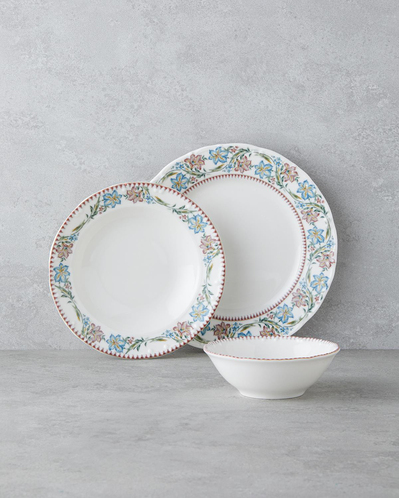 Elegant Porselen Yemek Takımı 12 Parça 4 Kişilik Renkli