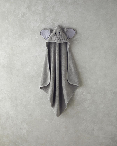 Elephant Pamuklu Bebe Havlu Gri
