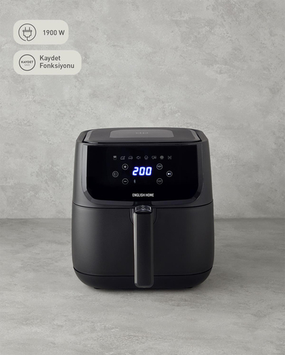 English Home AIF 2001 Dijital Çıkarılabilir Sepetli Airfryer XL 5,5 Lt Siyah
