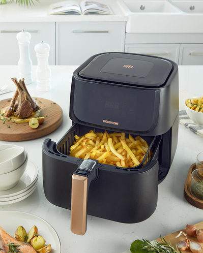 English Home AIF 2001 Dijital Çıkarılabilir Sepetli Airfryer XL 5,5 Lt Siyah-Bakır