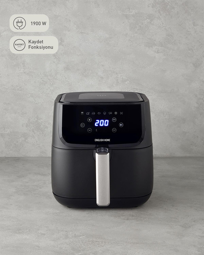 English Home AIF 2001 Dijital Çıkarılabilir Sepetli Airfryer XL 5,5 Lt Siyah-Krom