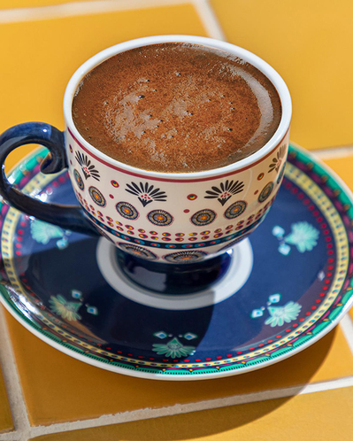 Exotic Wild New Bone China Kahve Fincan Takımı 4 Parça 2 Kişilik Sarı