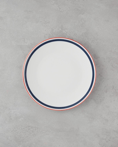 Fanciful Bone Porselen Servis Tabağı 25 cm Lacivert-Kırmızı