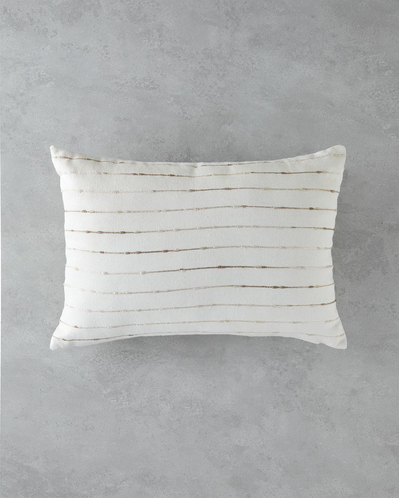 Fancy Striped Jakarlı Dekoratif Kırlent 35x55 cm Ekru-Bej