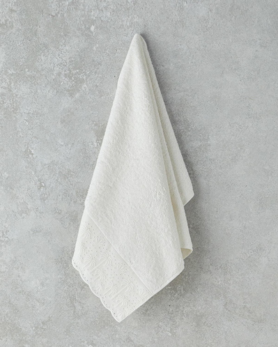 Festoon Palm Pamuklu Yüz Havlusu 50x80 cm Ekru