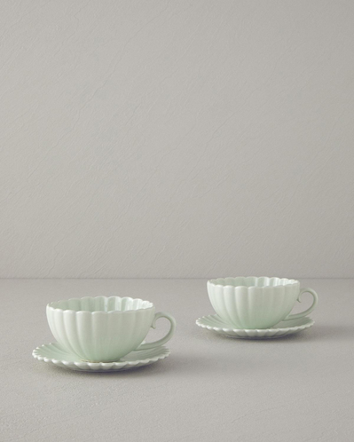 Fiore New Bone China Çay Fincanı Takımı 4 Parça 2 Kişilik Mint
