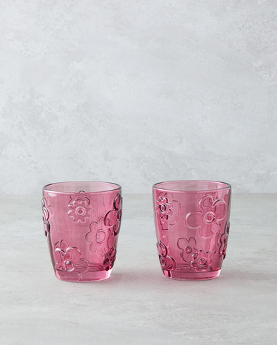 Fleur Cam 2li Bardak Pembe