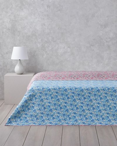 Floral Twilight King Size Çok Amaçlı Örtü 240x220 cm Mavi