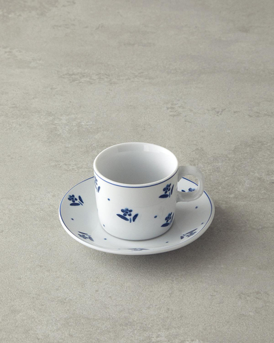 Flower Touch Porselen 4 Parça 2 Kişilik Kahve Fincan Takımı Lacivert