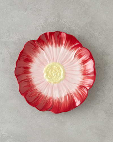 Flowerella Dolomite Pasta Tabağı 21 cm Kırmızı-Pembe