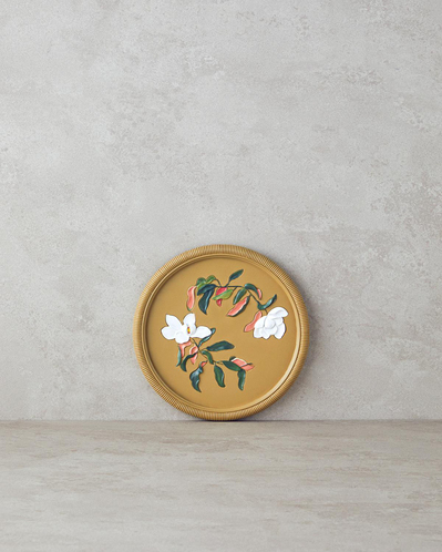 Flowers Polyresin Duvar Aksesuarı Bej