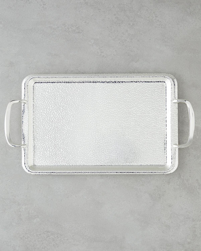 Glamour Metal Tepsi 34,5x22 Cm Silver
