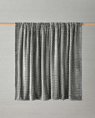 Glance Bubble Pelüş Çift Kişilik Battaniye 200x220 cm Gri