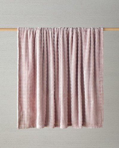 Glance Bubble Pelüş Çift Kişilik Battaniye 200x220 cm Gül Kurusu