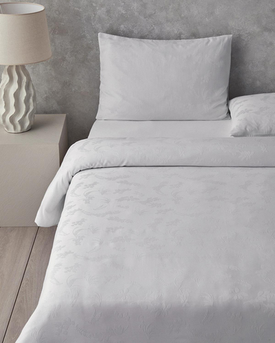 Glare Jakarlı Tek Kişilik Nevresim Takımı 160x220 cm Beyaz