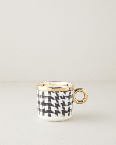 Gold Grid New Bone China Kupa 380 ml Gold